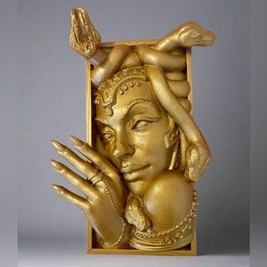 Gold Medusa 3D Book End
